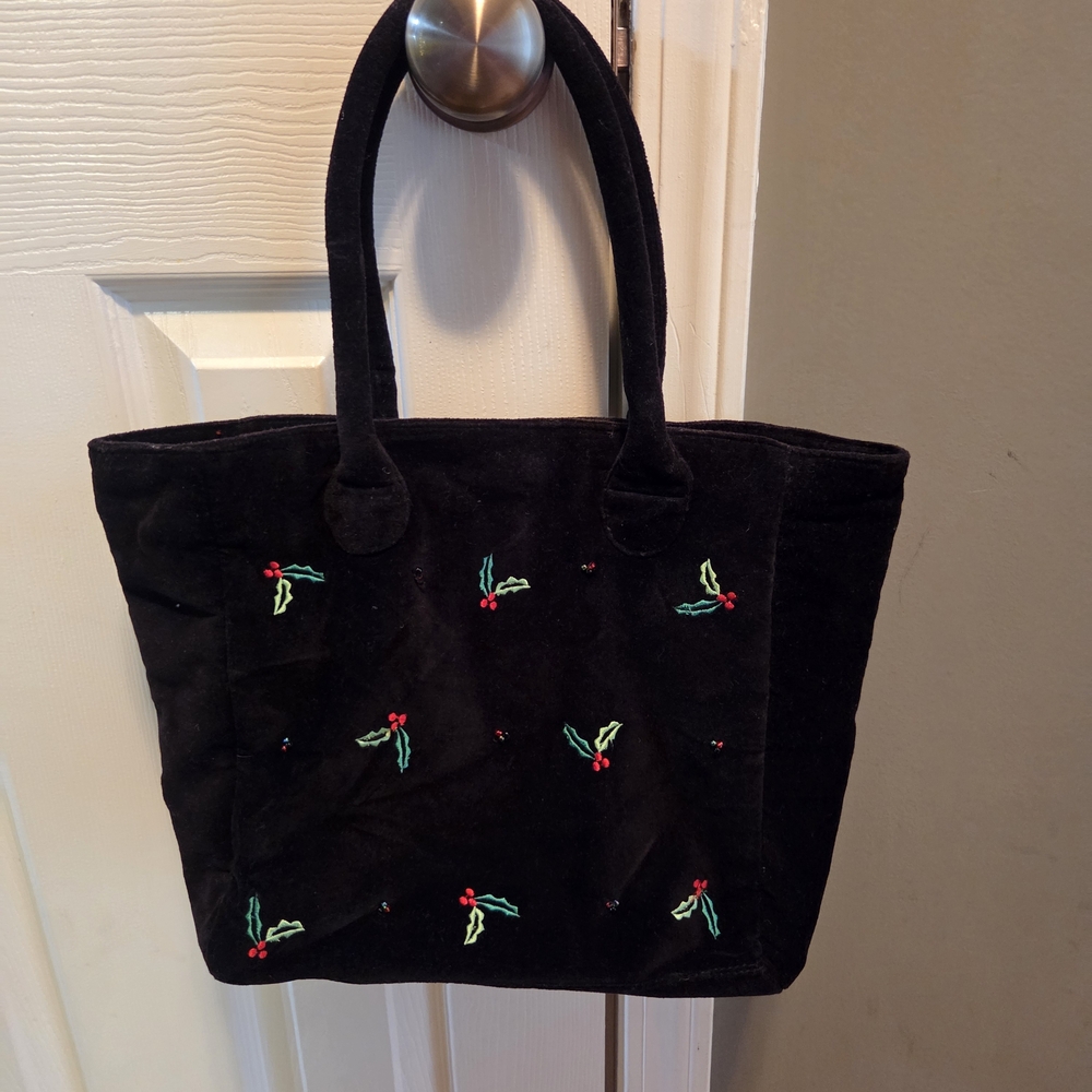 Source Unknown Black Tote with Embroidered Accents